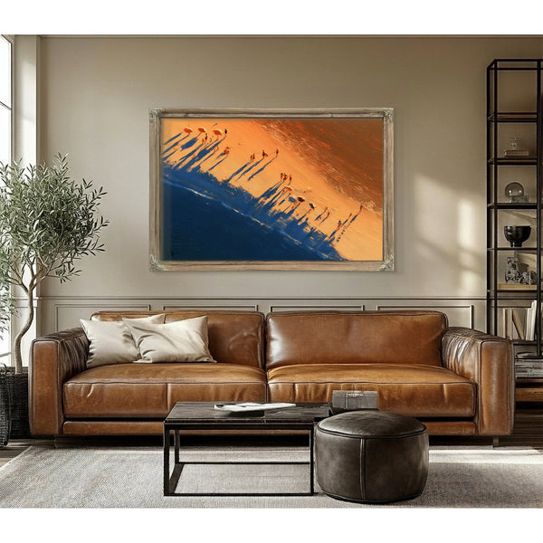Aerial Beach Scene With Long Sunset Shadows by Bella Frye