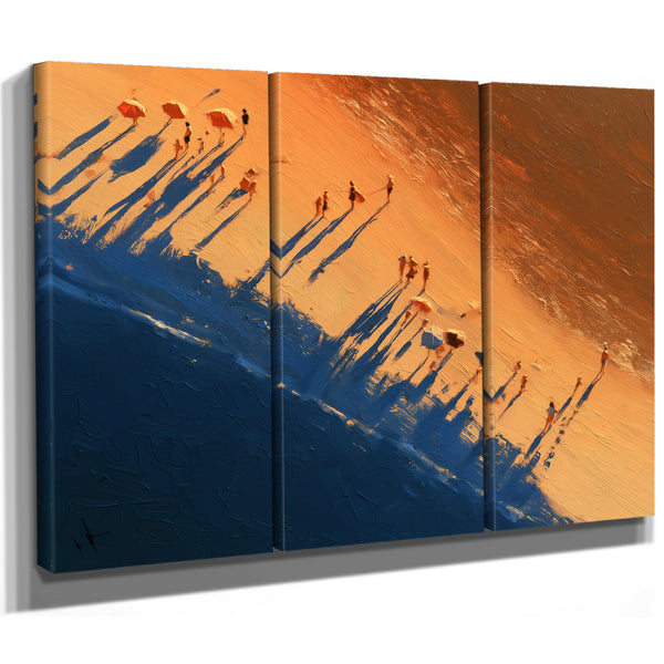 Aerial Beach Scene With Long Sunset Shadows by Bella Frye