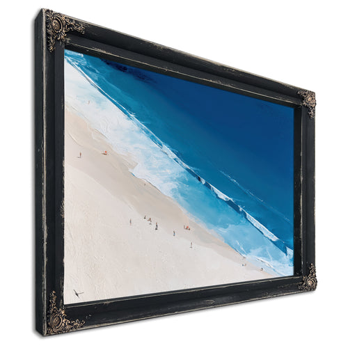 Aerial Beach Shore With Crashing Blue Waves by Bella Frye