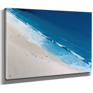 Aerial Beach Shore With Crashing Blue Waves by Bella Frye
