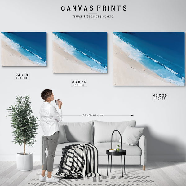 Aerial Beach Shore With Crashing Blue Waves by Bella Frye
