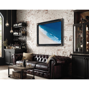 Aerial Beach Shore With Crashing Blue Waves by Bella Frye