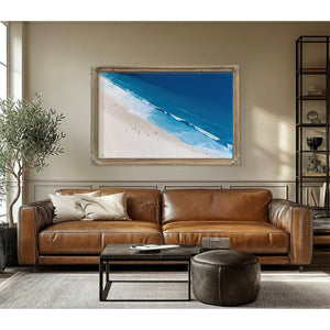 Aerial Beach Shore With Crashing Blue Waves by Bella Frye