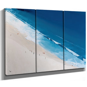 Aerial Beach Shore With Crashing Blue Waves by Bella Frye