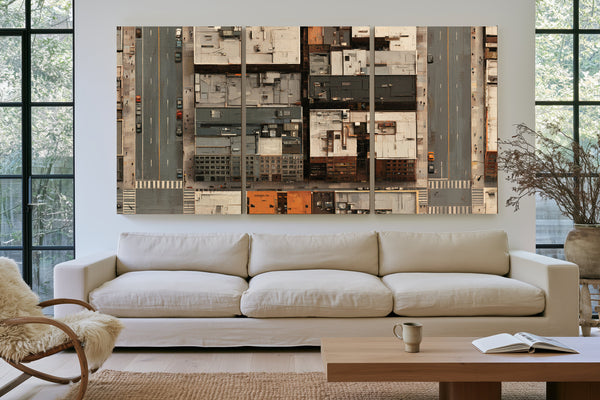 Aerial City Block Rooftops Urban Grid by Bella Frye