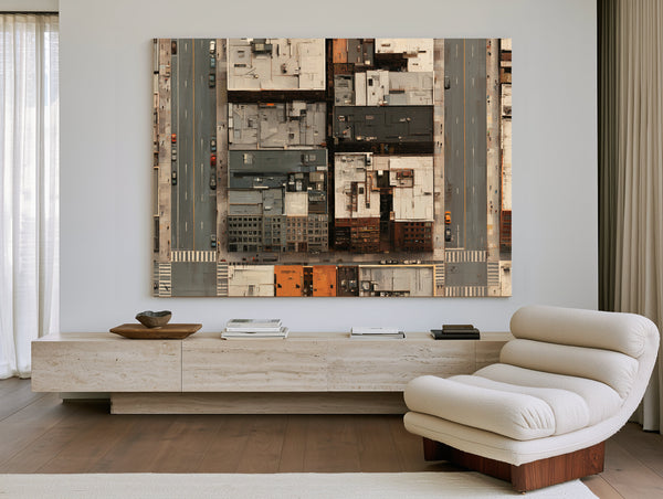 Aerial City Block Rooftops Urban Grid by Bella Frye