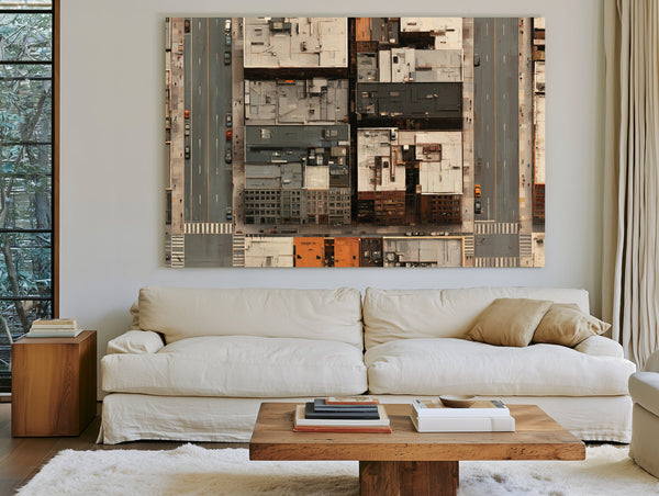 Aerial City Block Rooftops Urban Grid by Bella Frye