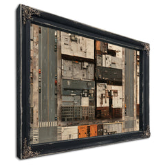 Aerial City Block Rooftops Urban Grid by Bella Frye