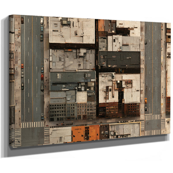 Aerial City Block Rooftops Urban Grid by Bella Frye