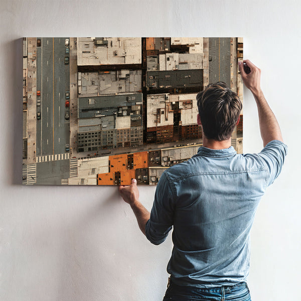 Aerial City Block Rooftops Urban Grid by Bella Frye