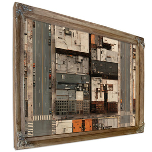 Aerial City Block Rooftops Urban Grid by Bella Frye