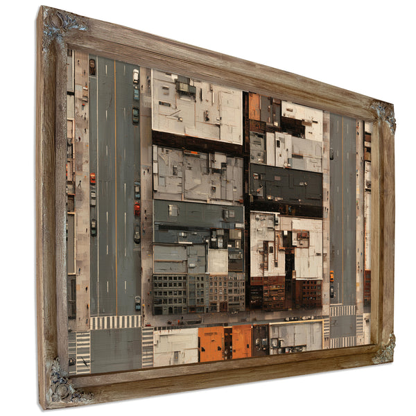 Aerial City Block Rooftops Urban Grid by Bella Frye