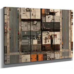 Aerial City Block Rooftops Urban Grid by Bella Frye