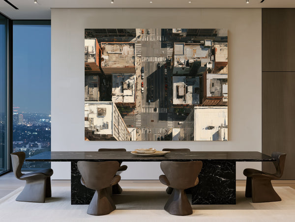 Aerial City Intersection Midday Urban Light by Bella Frye