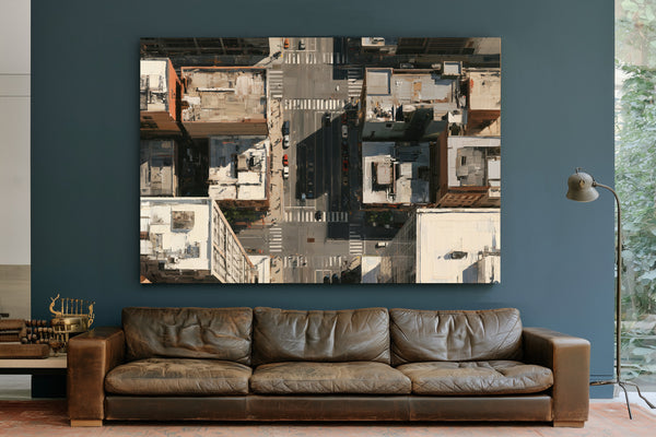 Aerial City Intersection Midday Urban Light by Bella Frye