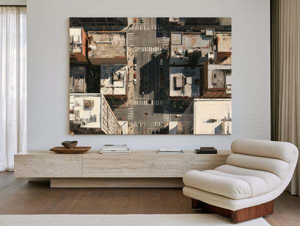 Aerial City Intersection Midday Urban Light by Bella Frye