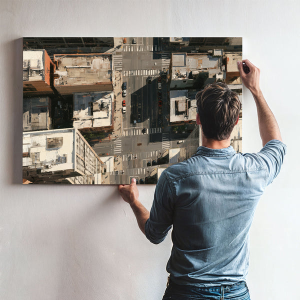 Aerial City Intersection Midday Urban Light by Bella Frye
