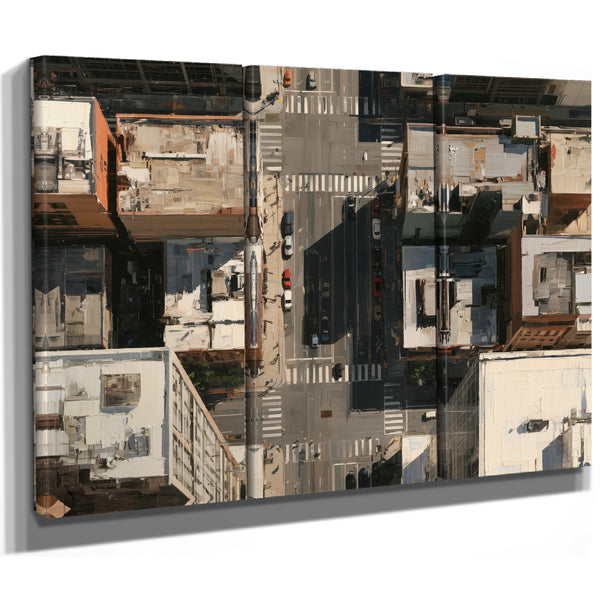Aerial City Intersection Midday Urban Light by Bella Frye