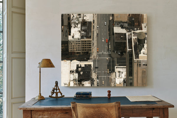 Aerial City Street With Colorful Cars by Bella Frye
