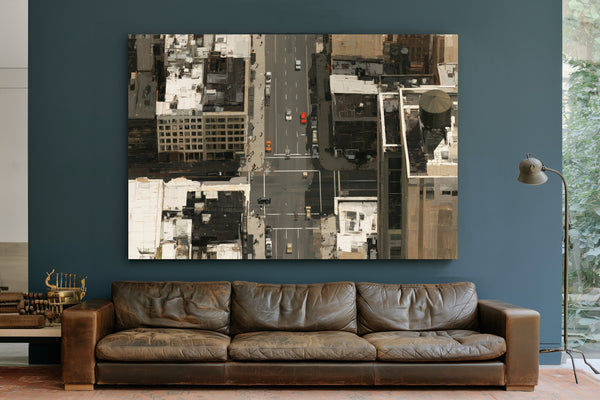 Aerial City Street With Colorful Cars by Bella Frye