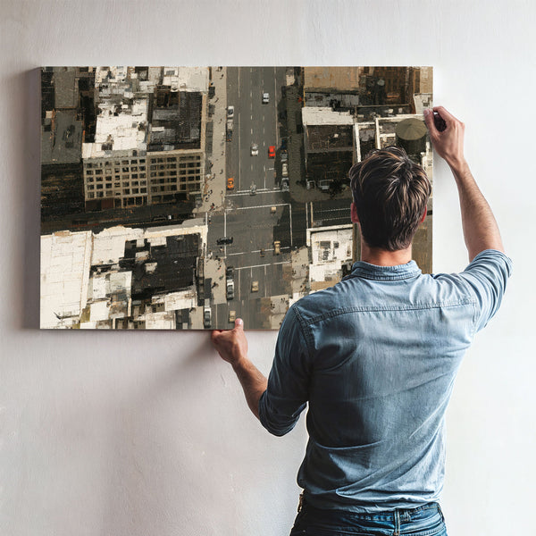 Aerial City Street With Colorful Cars by Bella Frye