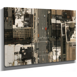 Aerial City Street With Colorful Cars by Bella Frye
