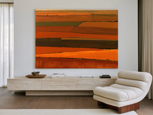 Aerial Farm Fields In Warm Autumn Light by Bella Frye
