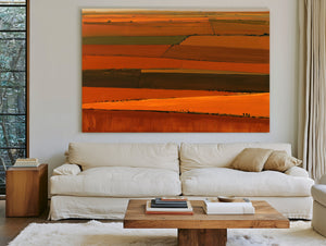 Aerial Farm Fields In Warm Autumn Light by Bella Frye
