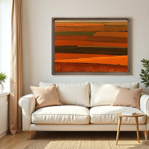 Aerial Farm Fields In Warm Autumn Light by Bella Frye