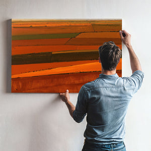 Aerial Farm Fields In Warm Autumn Light by Bella Frye