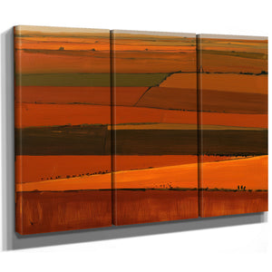 Aerial Farm Fields In Warm Autumn Light by Bella Frye