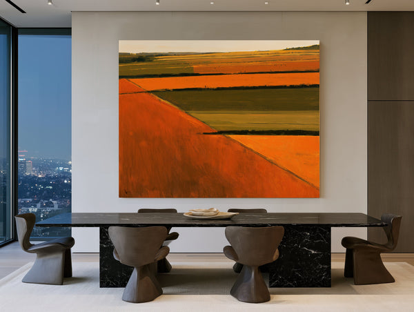 Aerial Farm Fields In Warm Autumn Light by Bella Frye