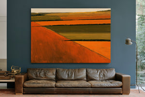Aerial Farm Fields In Warm Autumn Light by Bella Frye