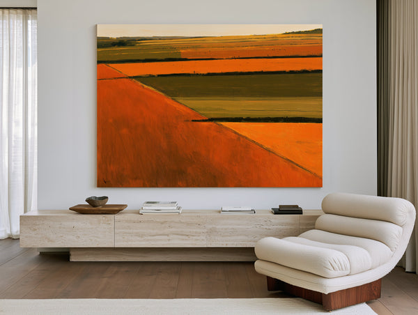 Aerial Farm Fields In Warm Autumn Light by Bella Frye