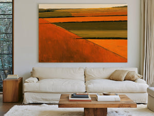 Aerial Farm Fields In Warm Autumn Light by Bella Frye