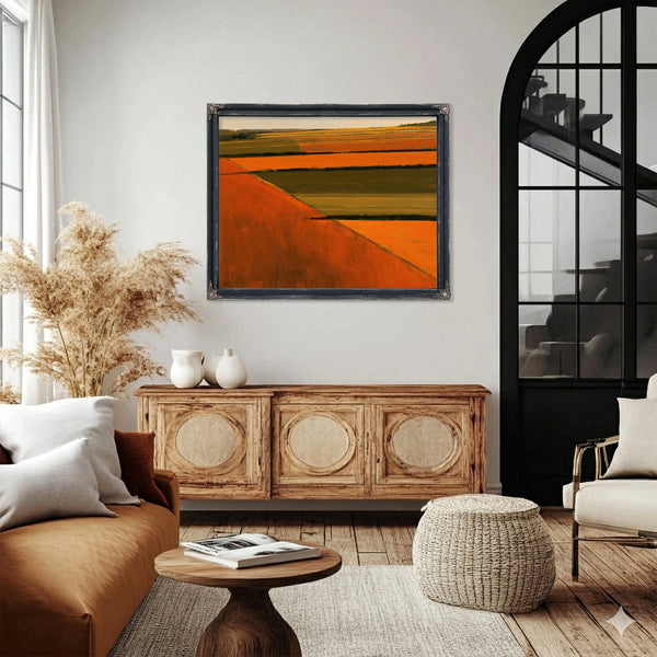 Aerial Farm Fields In Warm Autumn Light by Bella Frye