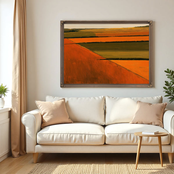 Aerial Farm Fields In Warm Autumn Light by Bella Frye