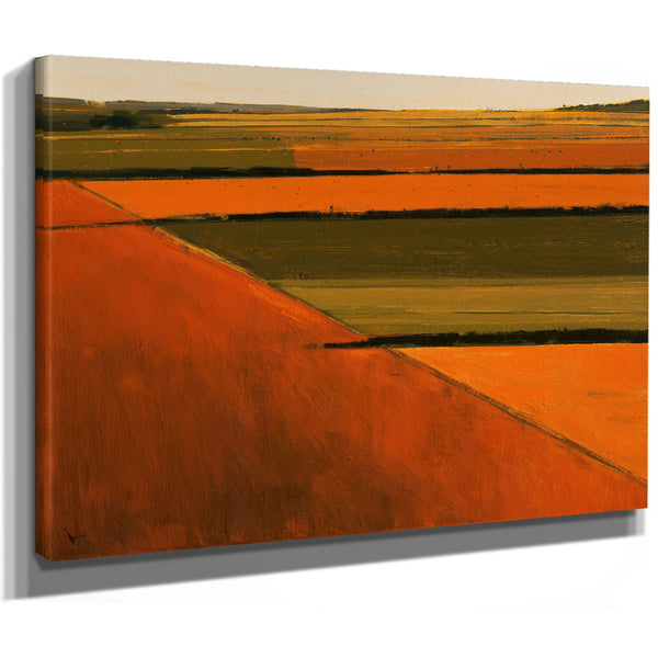 Aerial Farm Fields In Warm Autumn Light by Bella Frye