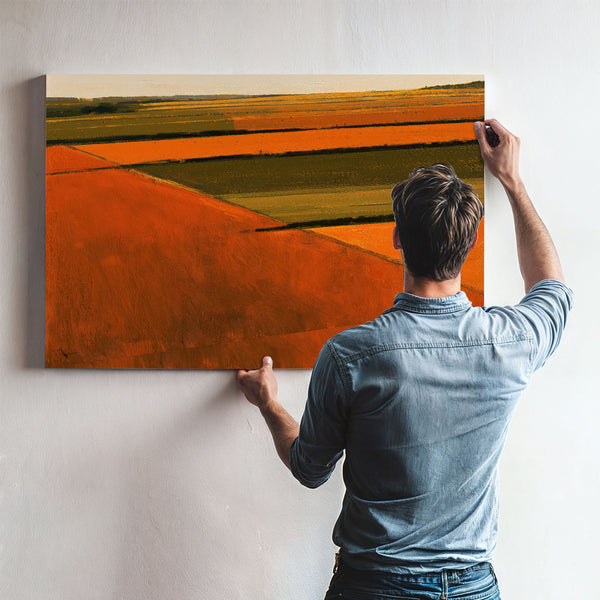 Aerial Farm Fields In Warm Autumn Light by Bella Frye