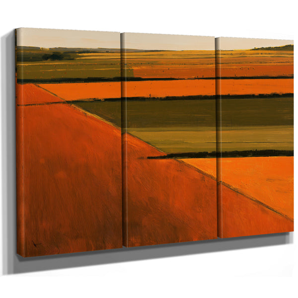 Aerial Farm Fields In Warm Autumn Light by Bella Frye