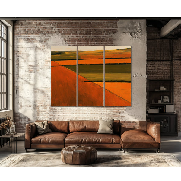 Aerial Farm Fields In Warm Autumn Light by Bella Frye
