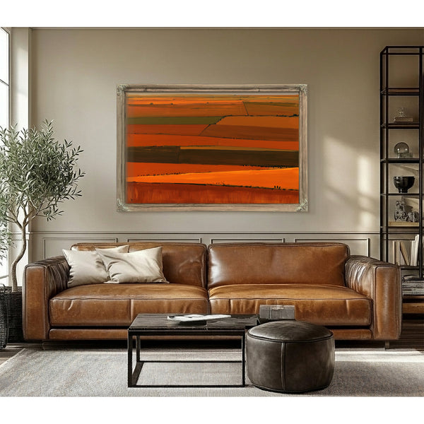 Aerial Farm Fields In Warm Orange Tones by Bella Frye