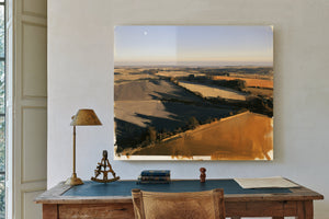 Aerial Farmland Landscape Under Winter Light by Bella Frye