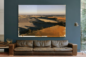 Aerial Farmland Landscape Under Winter Light by Bella Frye