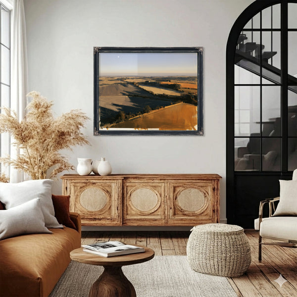 Aerial Farmland Landscape Under Winter Light by Bella Frye