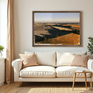 Aerial Farmland Landscape Under Winter Light by Bella Frye