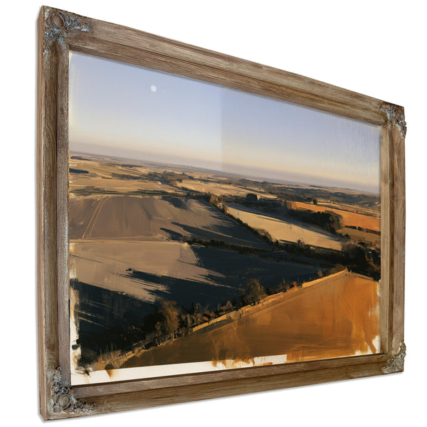 Aerial Farmland Landscape Under Winter Light by Bella Frye
