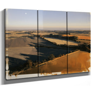Aerial Farmland Landscape Under Winter Light by Bella Frye