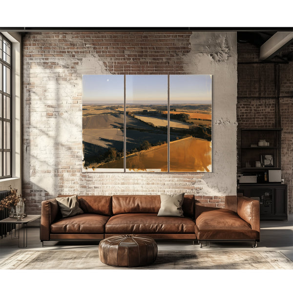 Aerial Farmland Landscape Under Winter Light by Bella Frye