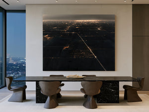 Aerial Night View Of Lit Grid Plains by Bella Frye